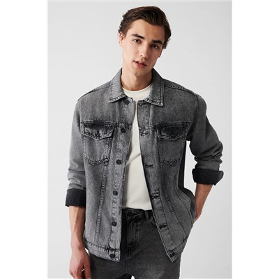 Avva Erkek Siyah Yıkamalı %100 Pamuk Rahat Kalıp Denim Mont E006021