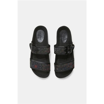 Sandalias tiras estampadas con hebilla