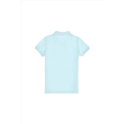 Erkek Çocuk Su Yeşili Basic Polo Yaka T-Shirt