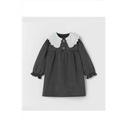 OliveYouMom Beyaz Yakalı Denim / Kot Elbise olvktelbs