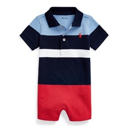 Baby Boy Striped Cotton Polo Shortal