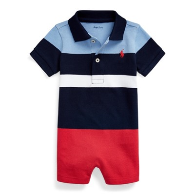 Baby Boy Striped Cotton Polo Shortal