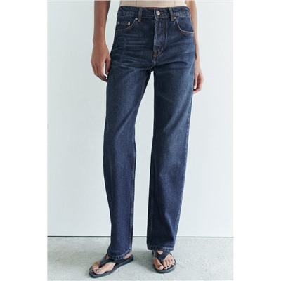 ZW COLLECTION STRAIGHT-LEG MID-RISE JEANS