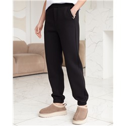 Брюки джоггеры теплые из футера трехнитики c начесом