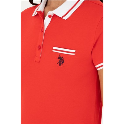 Kadın Kırmızı Polo Yaka Tişört