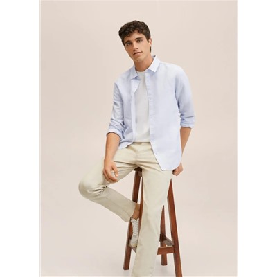 Camisa algodón lino rayas  -  Niño | MANGO OUTLET España