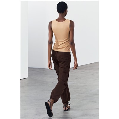 SLEEVELESS RIBBED TOP
