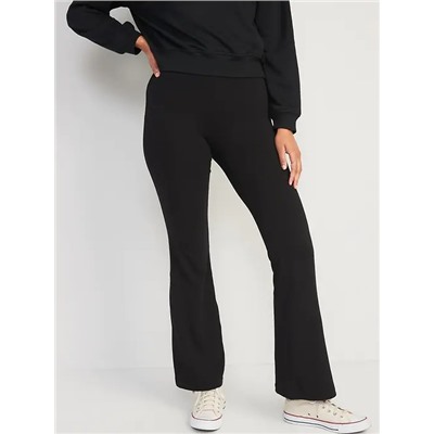 High-Waisted Fleece-Lined Flare Leggings for Women