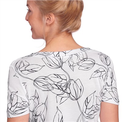 Damen T-Shirt mit Blumen-Print