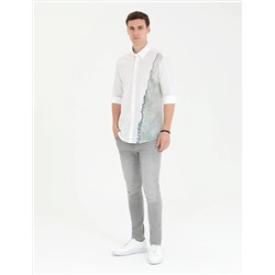 Haki Slim Fit Uzun Kollu Gömlek