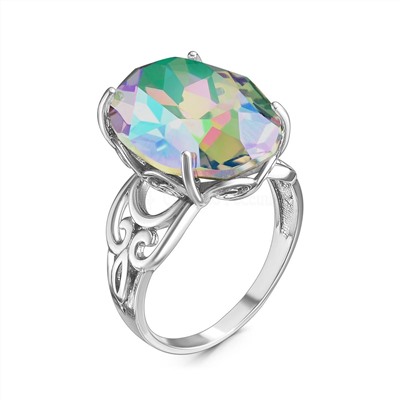 Кольцо из серебра с кристаллом Swarovski мистик родированное 925 пробы 0025к-001PARSH