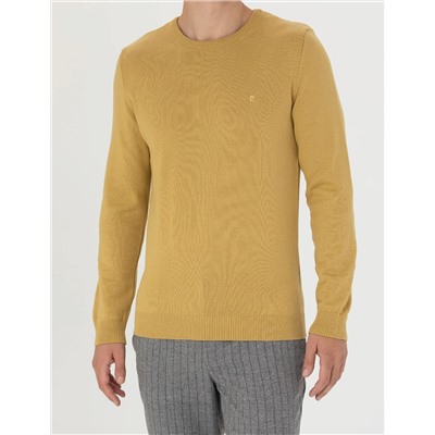 Yeşil Slim Fit Basic Kazak