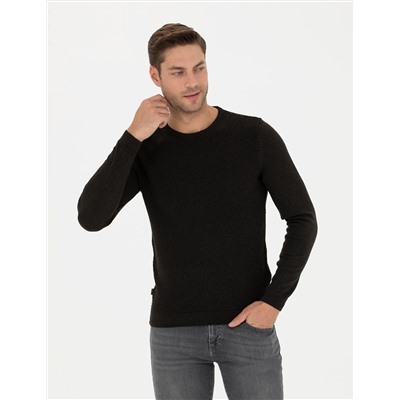 Kahverengi Slim Fit Kazak