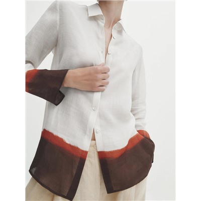 CAMISA 100% RAMIO BAJO COLOR BLOCK