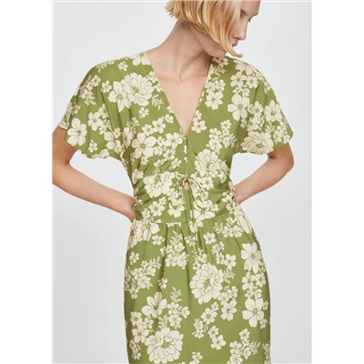 Vestido estampado abertura