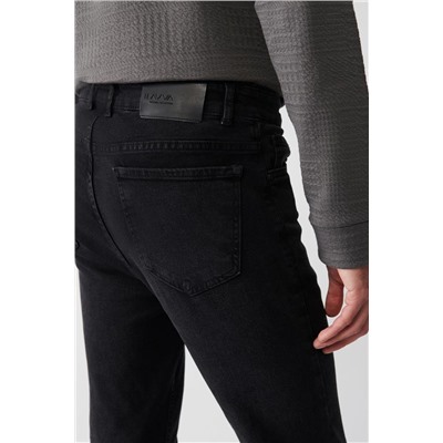 Antrasit Eskitme Yıkamalı Esnek Ekstra Slim Fit Dar Kesim Jean Pantolon