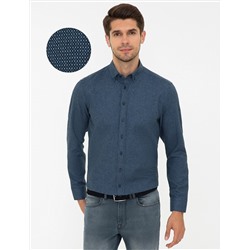 Lacivert Regular Fit Uzun Kollu Gömlek