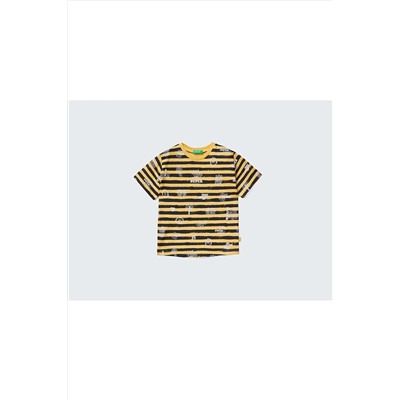 United Colors of BenettonErkek Çocuk Sarı Mix Tenis Kortu Baskılı T-shirt