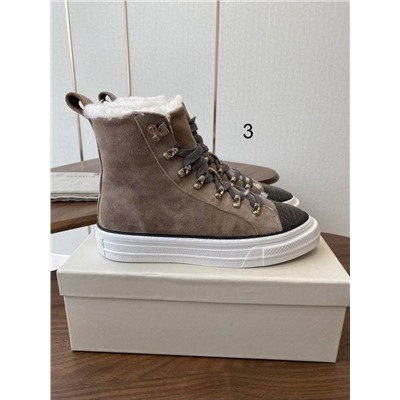 Теплые женские высокие кеды Brunell*o Cucinell*i