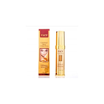 Осветляющий лифтинг-серум для лица Gold Pearl DNA с золотом, икрой и жемчугом от Facy 20 мл / Facy gold pearl dna collagen serum 20 ml