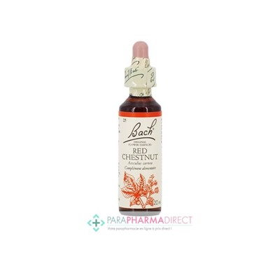 Fleurs de Bach Red Chestnut (marronnier rouge) Confiance dans l'expérience d'autrui 20ml