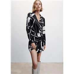 Vestido satinado estampado  -  Mujer | MANGO OUTLET España