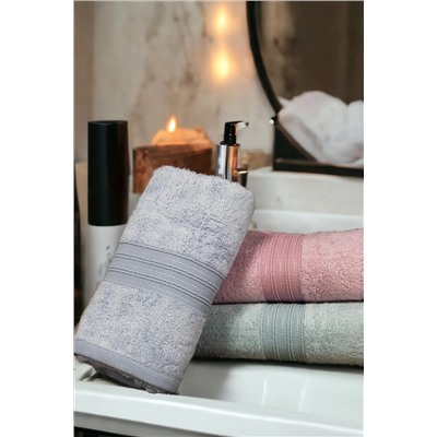 Class Bambu Havlu Seti 3lü 50x80 Cm El-yüz Havlusu V1 Silver