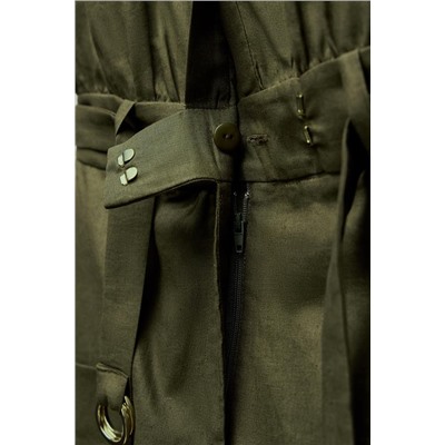 LINEN-BLEND MINI SHIRT DRESS