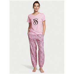 VICTORIA'S SECRET Flannel Jogger Tee-jama