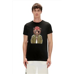 Bad Bear, Good Game 0 Yaka Erkek Tshirt - Siyah