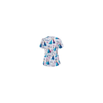 Cherokee Tooniforms Frozen Print Scrub Top