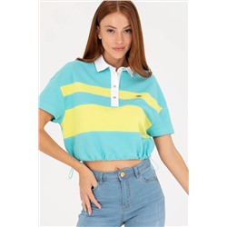 Kadın Mint Polo Yaka Tişört