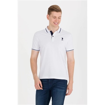 Erkek Beyaz Basic Polo Yaka Tişört