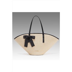 Black Ribbon Krem Hasır Plaj Çantası BR010BREEZEBEACHTOTE