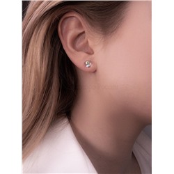 Серьги-пусеты из серебра с кристаллами Swarovski Северное сияние родированные 925 пробы 0057с-001AB