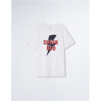 Camiseta 'Super Dad', Hombre, Blanca
