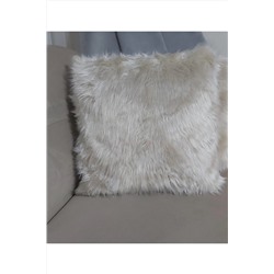 Lostello Home Pelüş Kırlent Yastık Kılıfı - Krem LMND-PLS-001