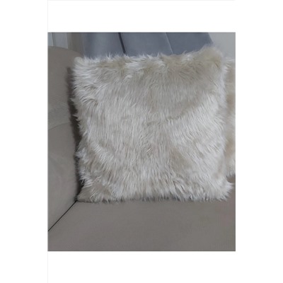 Lostello Home Pelüş Kırlent Yastık Kılıfı - Krem LMND-PLS-001