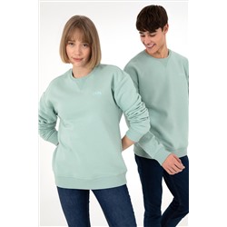 Erkek Su Yeşili Basic Sweatshirt