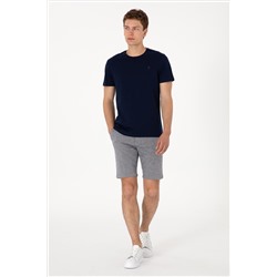 Erkek Regular Fit Bisiklet Yaka Lacivert Basic Tişört