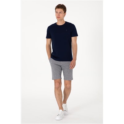 Erkek Regular Fit Bisiklet Yaka Lacivert Basic Tişört