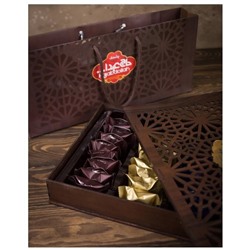 Конфеты из пишмание "Hajabdollah" с ванилью,капучино,корицы и гор.шок. 500 гр 1/5 (резная шкатулка), шт