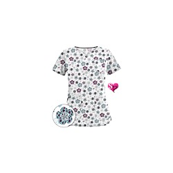 UA Wild Garden White Scrub Top