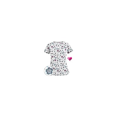 UA Wild Garden White Scrub Top