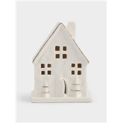 Статуэтка с подсветкой, 8 см, фарфор P, бело-золотистый, Дом, Townlet