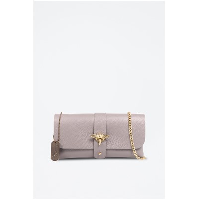 Bandolera de piel - Gris - Firenze Artegiani
