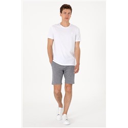 Erkek Regular Fit Bisiklet Yaka Beyaz Basic Tişört