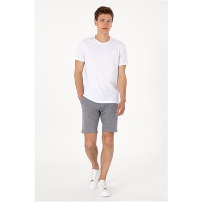 Erkek Regular Fit Bisiklet Yaka Beyaz Basic Tişört