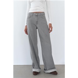 TRF HIGH-WAIST WIDE-LEG JEANS WITH BELT LOOP