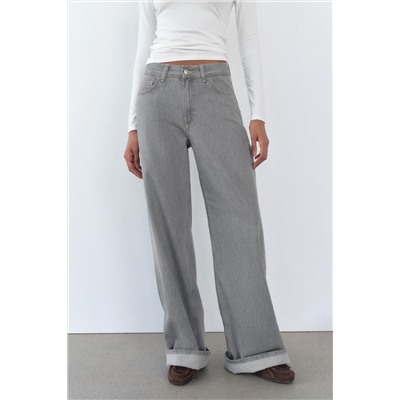 TRF HIGH-WAIST WIDE-LEG JEANS WITH BELT LOOP